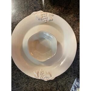 Casa Stone Casafina Madeira Harvest 14" Platter Chip Dip Relish Bowl Dijon Gold